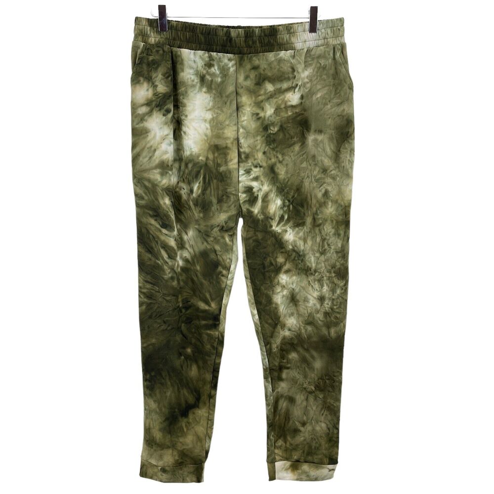 Green Tie Dye Joggers Sweatpants Pajama Pants Women's Size XL Pockets Soft NWT